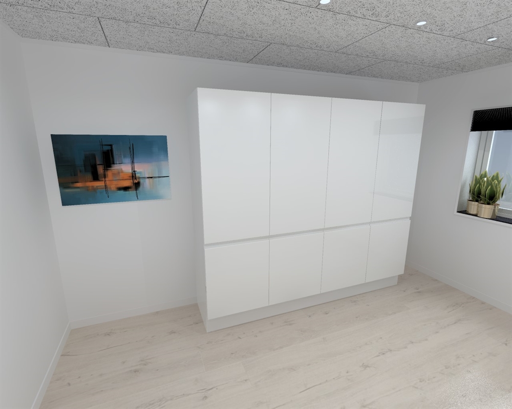 Kitchn Garderobeskab Med Låger Hvid 240 Cm Fra Kitchn Med Boston Front