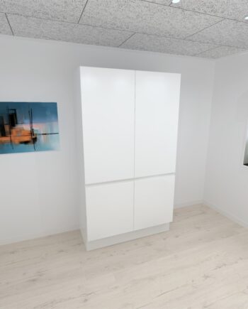 Kitchn Garderobeskab Med   Låger   Hvid 120 Cm Fra Kitchn Med Boston Front