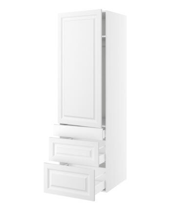 Kitchn Garderobeskab  1244mm Låge    Skuffer  :124 252 316mm    Hylde    Konstruktionshylde    Bøjlestang   :1952  :400  :580