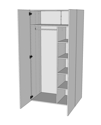 Multi-living Combiskab   Wien  : 195   Cm  : 60   Cm   Låger Inklusiv   Hylde Samt   Oval Bøjlestang  Bredde: 80 Cm