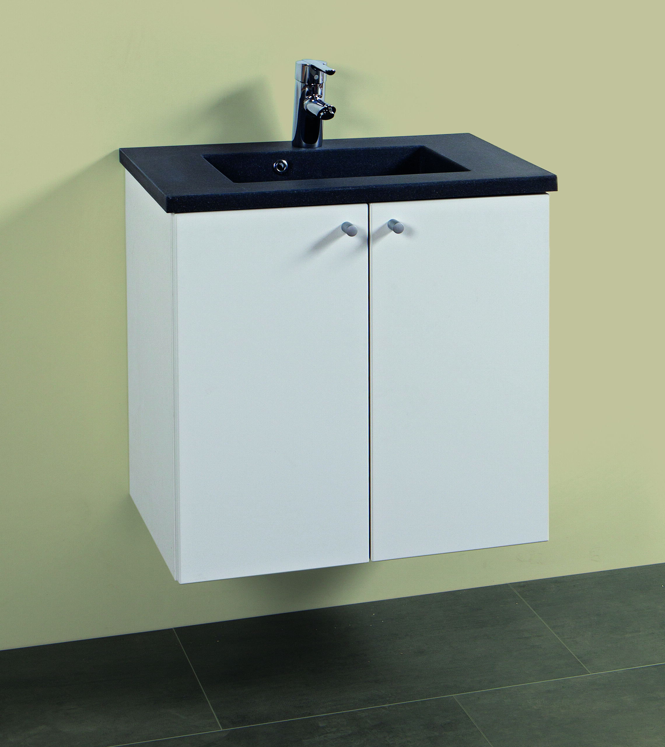 Multi-living Hvid Front Medium Bad Underskab Med Låger Og Vaskebordplade