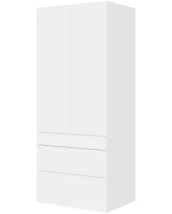 Multi-living Køkken Garderobeskab   Cibo Bianco  : 195   Cm  : 60   Cm   Låger Og   Skuffer Fuldudtræk Softclose Bredde: 80 Cm