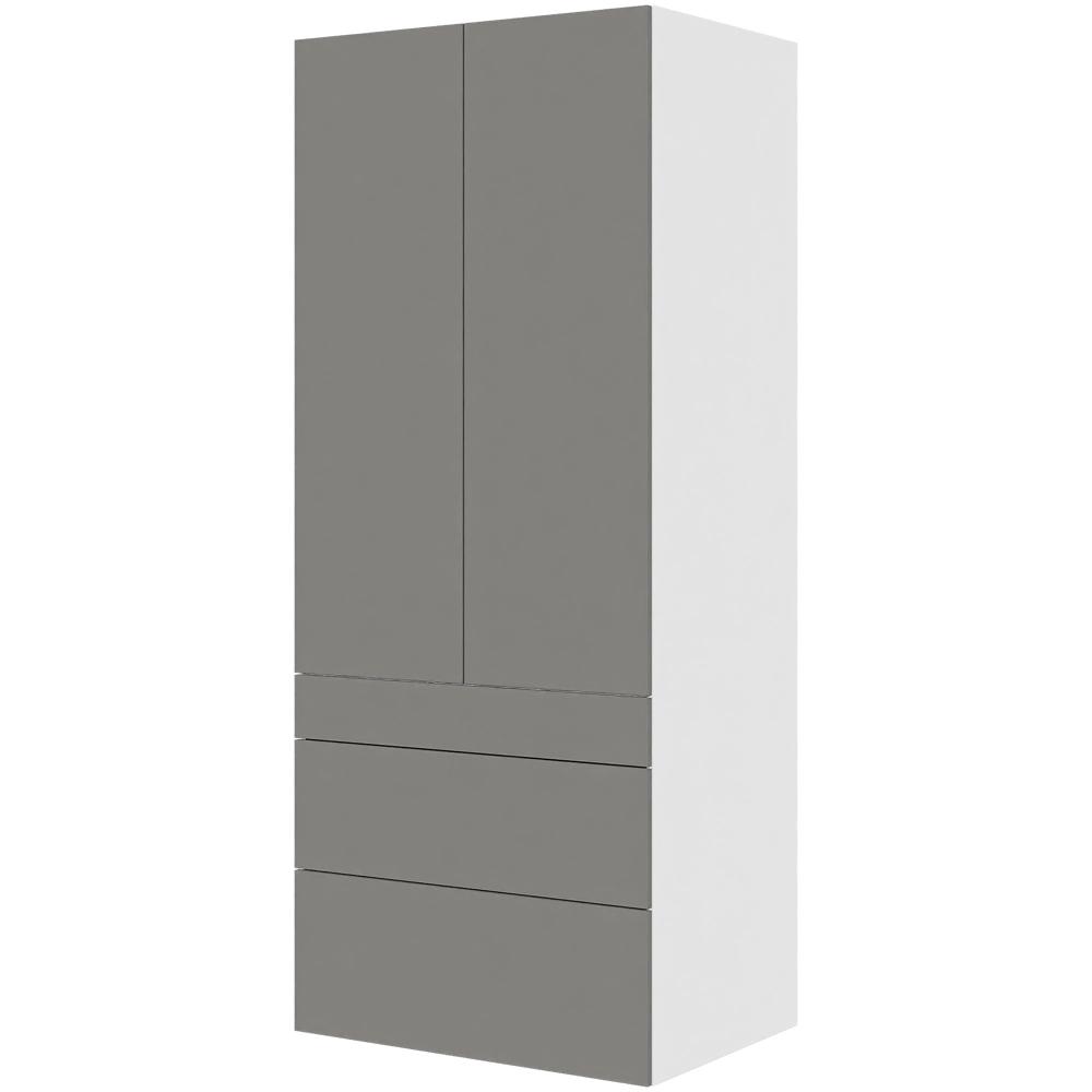 Multi-living Køkken Garderobeskab Cibo Grigio : 195 Cm : 60 Cm Låger Og Skuffer Fuldudtræk Softclose Bredde: 80 Cm