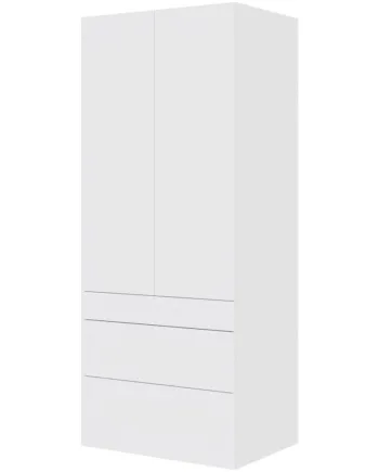 Multi-living Køkken Garderobeskab   Hvid Front  : 195   Cm  : 60   Cm   Låger Og   Skuffer Fuldudtræk Softclose Bredde: 80 Cm