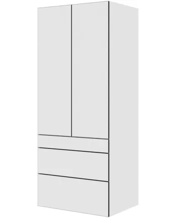 Multi-living Køkken Garderobeskab   White Black Line  : 195   Cm  : 60   Cm   Låger Og   Skuffer Fuldudtræk Softclose Bredde: 80 Cm