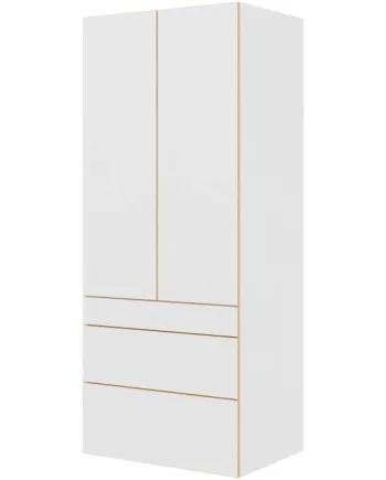 Multi-living Køkken Garderobeskab   White Oak Line  : 195   Cm  : 60   Cm   Låger Og   Skuffer Fuldudtræk Softclose Bredde: 80 Cm