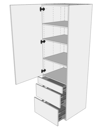 Multi-living Køkken Garderobeskab   Wien  : 195   Cm  : 60   Cm   Låger Og   Skuffer Fuldudtræk Softclose Bredde: 80 Cm