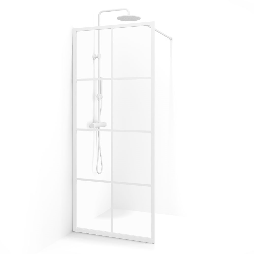 New York Bruseafskærming Fast Væg Med Hvide Sprosser 75 Cm