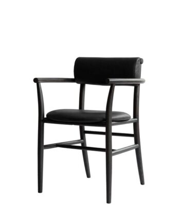101 Copenhagen Nama Spisebordsstol Med Armlæn Coffee Black Aniline Black Leather