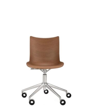 Kartell   Wood Kontorstol Krom Mørk Træ