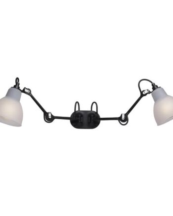 Lampe Gras N204 Double Badeværelses Væglampe Sort Polykarbonat  8211  Dcwéditions