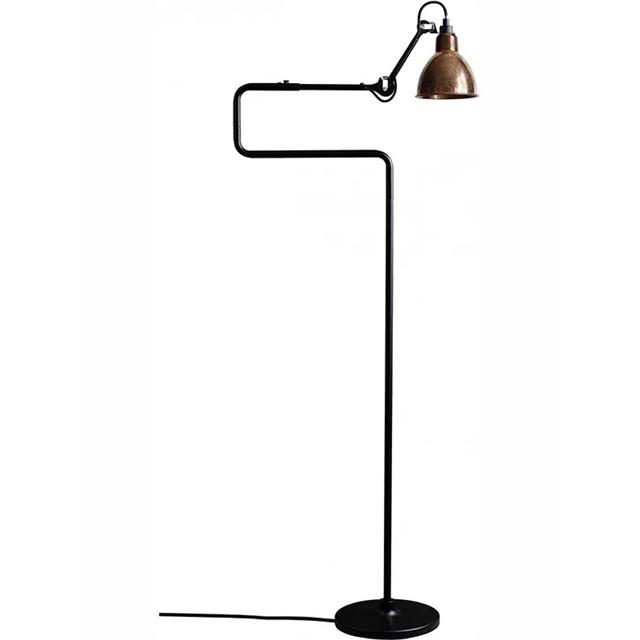 Lampe Gras N411 Gulvlampe Mat Sort Mat Sort Kobber