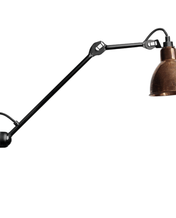 Lampe Gras N304 L60 Væglampe Mat Sort Rå Kobber Hardwired