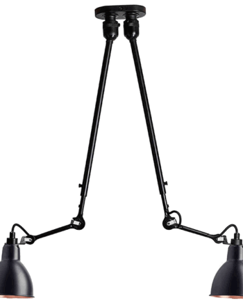 Lampe Gras N302 Loftlampe Double Mat Sort   Mat Sort   Kobber