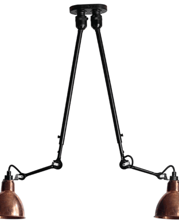 Lampe Gras N302 Loftlampe Double Mat Sort   Rå Kobber
