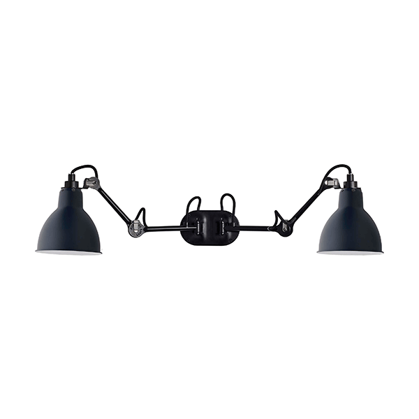 Lampe Gras N204 Væglampe Double Mat Sort Mat Blå