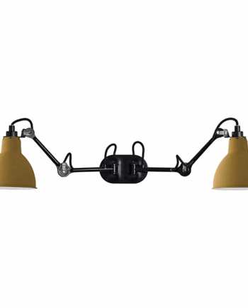 Lampe Gras N204 Væglampe Double Mat Sort   Mat Gul