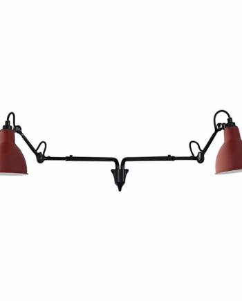 Lampe Gras N203 Væglampe Double Mat Sort   Mat Rød