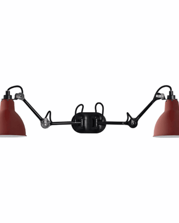 Lampe Gras N204 Væglampe Double Mat Sort   Mat Rød