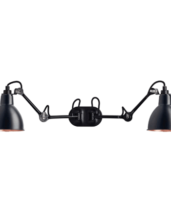 Lampe Gras N204 Væglampe Double Mat Sort   Mat Sort   Kobber