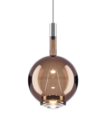 Lodes Sky-fall Round Pendel Medium 2700k Glossy Bronze Glas