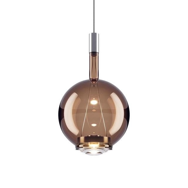 Lodes Sky-fall Round Pendel Medium 2700k Glossy Bronze Glas