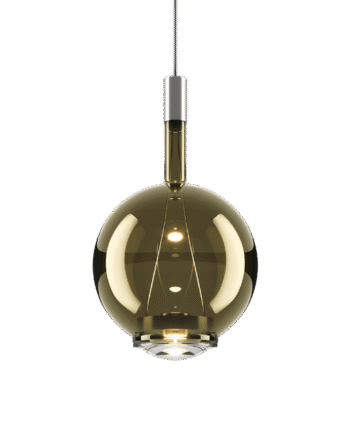 Lodes Sky-fall Round Pendel Medium 3000k Golden Sage Glas