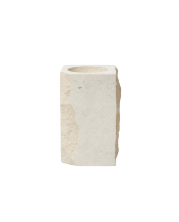 Louise Roe Gallery Object Stone Lysestage Høj Beige Travertin