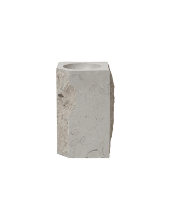 Louise Roe Gallery Object Stone Lysestage Høj Grey Cadoico Marble