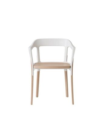 Magis Steelwood Spisebordsstol Natural Hvid