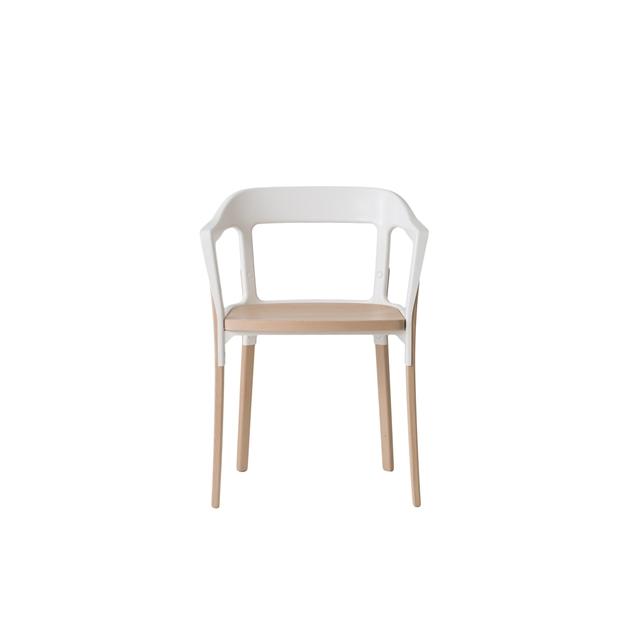 Magis Steelwood Spisebordsstol Natural Hvid