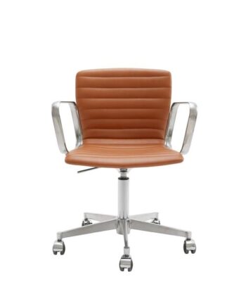 Magnus Olesen Butterfly Swivel Classic Edition Poleret Aluminium Fuldpolstret Cognac Hero 42528