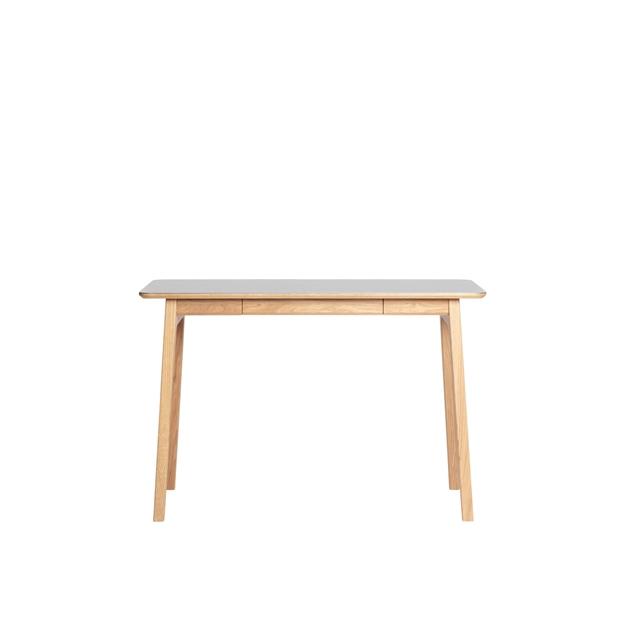 Magnus Olesen Freya Skrivebord Massiv Eg Lakeret Beigegrå Linoleum 4175 Forbo