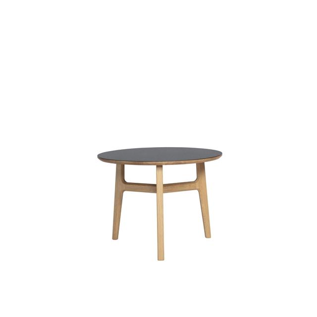 Magnus Olesen Freya Sofabord Massiv Lakeret Eg Linoleum Sort 4023 Forbo 60 45