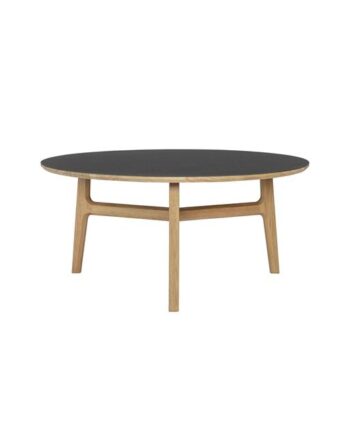 Magnus Olesen Freya Sofabord Massiv Lakeret Eg Linoleum Sort 4023 Forbo   85     40