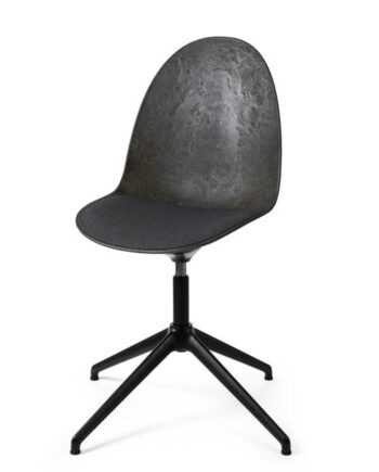 Mater Eternity Swivel Spisebordsstol Sort Base    Polstret Sæde 198 Grå
