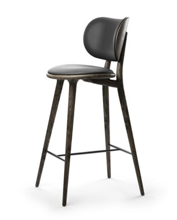 Mater The High Stool Barstol Med Ryg Sirka Grå Eg 74 Cm