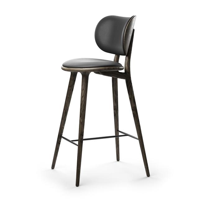 Mater The High Stool Barstol Med Ryg Sirka Grå Eg 74 Cm
