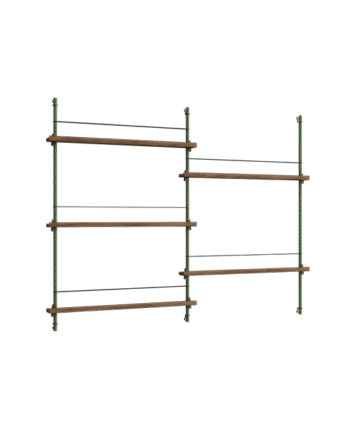 Moebe Magazine Shelving Ms 115   Røget Eg Pine Green