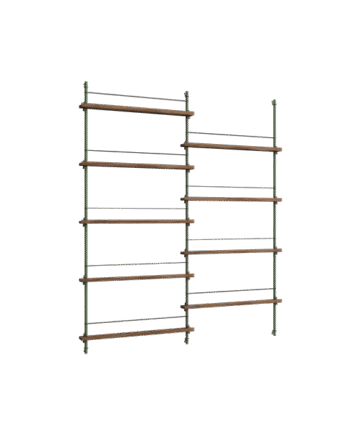 Moebe Magazine Shelving Ms 180   Røget Eg Pine Green