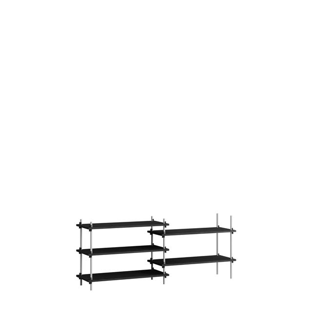 Moebe Shelving 65 Sort Rustfri Stål