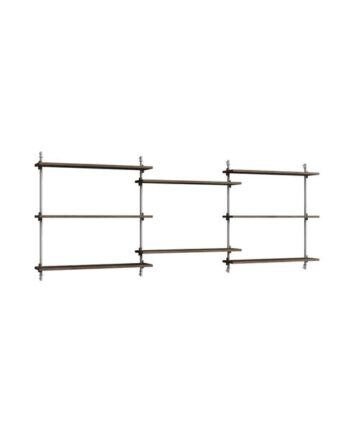 Moebe Wall Shelving Ws 85   Røget Eg Rustfri Stål