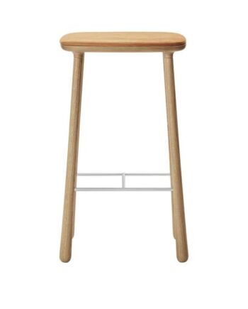 Møbel Copenhagen Cuba Barstol 77 Cm Olieret Eg Sand Læder