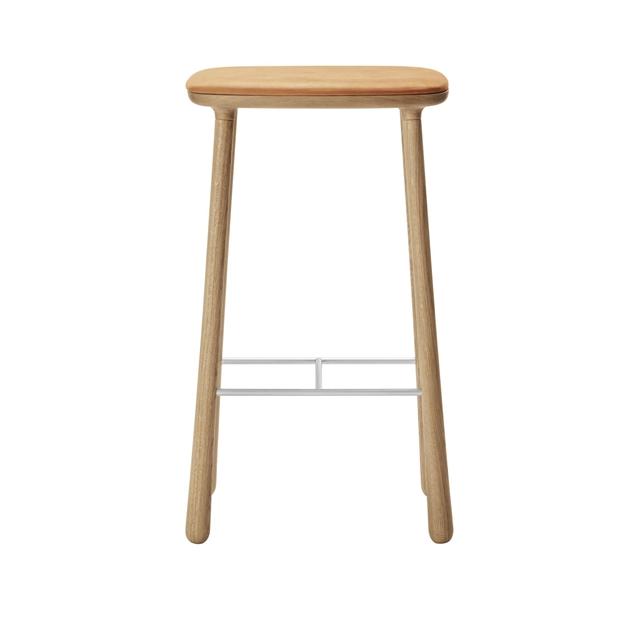 Møbel Copenhagen Cuba Barstol 77 Cm Olieret Eg Sand Læder