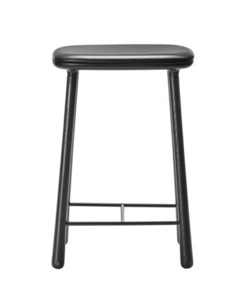 Møbel Copenhagen Cuba Barstol 66 Cm Sortlakeret Eg Sort Læder