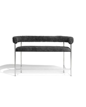 Møbel Copenhagen Font Bar Sofa 65 Cm Sheepskin Grå Poleret Stål Stel