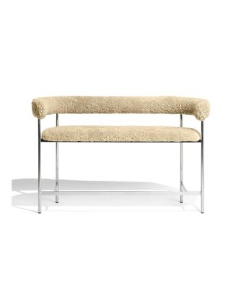 Møbel Copenhagen Font Bar Sofa 65 Cm Sheepskin Honey Poleret Stål Stel