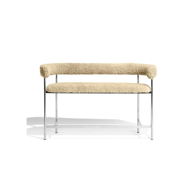 Møbel Copenhagen Font Bar Sofa 65 Cm Sheepskin Honey Poleret Stål Stel