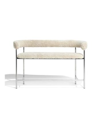 Møbel Copenhagen Font Bar Sofa 65 Cm Sheepskin Oyster Poleret Stål Stel