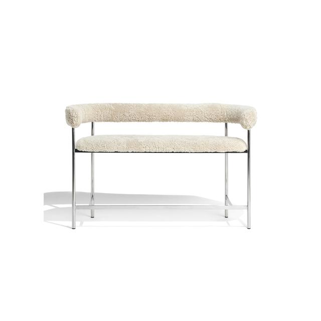 Møbel Copenhagen Font Bar Sofa 65 Cm Sheepskin Oyster Poleret Stål Stel